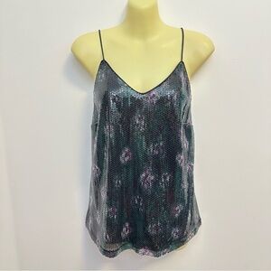 Scoop Sequin Floral Cami Top